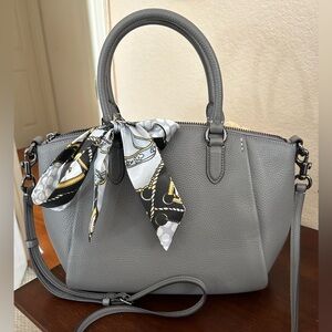 Coach Grey/Fog Pebble leather Small Satchel Two way bag